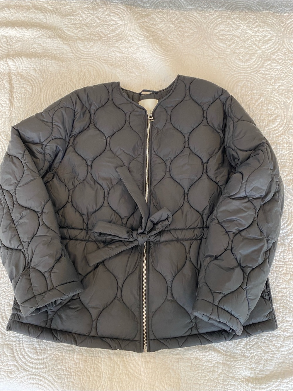 H&M Quilted Puffer Tie Waist Jacket S